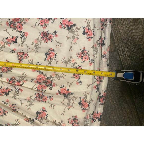 Ransom Girl Cream Ivory Pink Green Floral Flower Spring Stretch Dress Size 12 - Picture 4 of 4